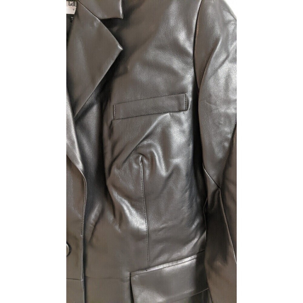 NEW~Cabi # 4495 "James Jacket" Black Faux Leather Vegan Blazer Jacket Small - Picture 8 of 16